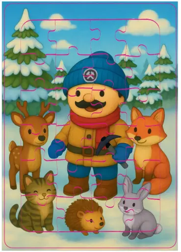 Rahmenpuzzle Fritz der Plüschbergmann 24-teilig